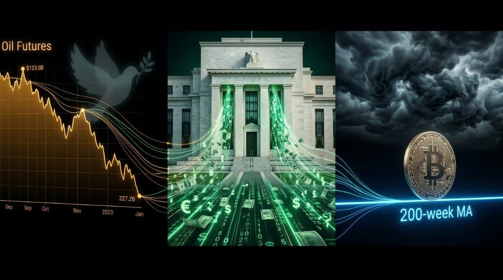 Oil Futures Are Betting on Peace, the Fed Will Print, and Bitcoin Holds the Line