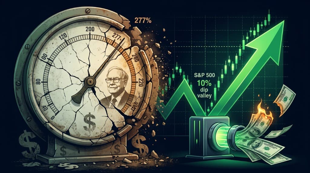 Deja de esperar un crash — compra el SP500 en caídas del 10%. El Indicador Buffett al 277% ya no significa nada